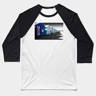 Bathing Boxes, Brighton Beach Baseball T-Shirt